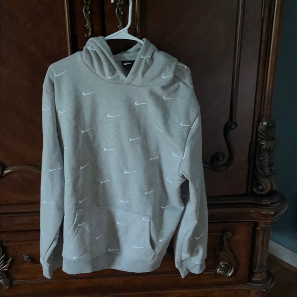 Nike hoodie hooded sweatshirt large gray